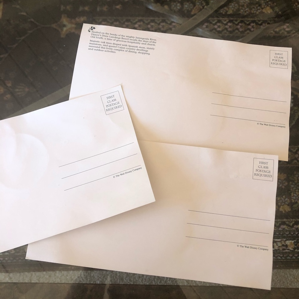 Walt Disney Word Dixie Landings Vintage Postcards